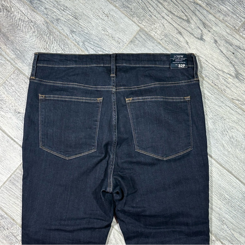 NWT J. CREW 10” High Rise Skinny Dark Wash Signature Stretch 32 Petite - Picture 8 of 12